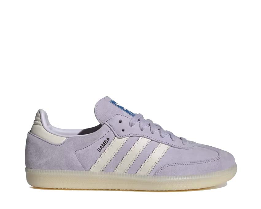 Adidas Samba OG Silver Dawn — zapatilla mujer plata nacarada y blanco