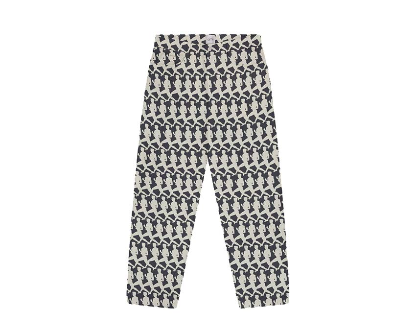 Arte Jones Allover Pants Navy — pantalon unisexe imprimé all-over