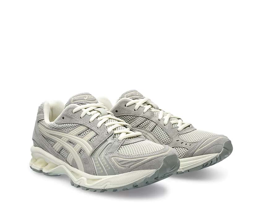 Asics Gel Kayano 14 White Sage Smoke Grey vue latérale — tige mesh