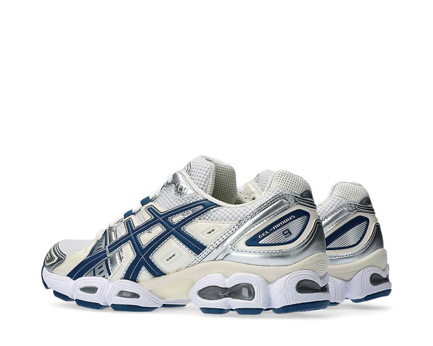 Asics Gel Nimbus 9 White Light Indigo suela — tecnología Gel
