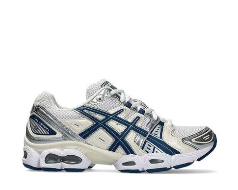 Asics Gel Nimbus 9 White Light Indigo — running mujer amortiguación Gel Asics
