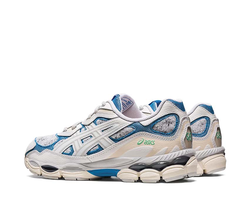 Asics Gel NYC White/Dolphin Blue sole — Gel NYC running cushioning