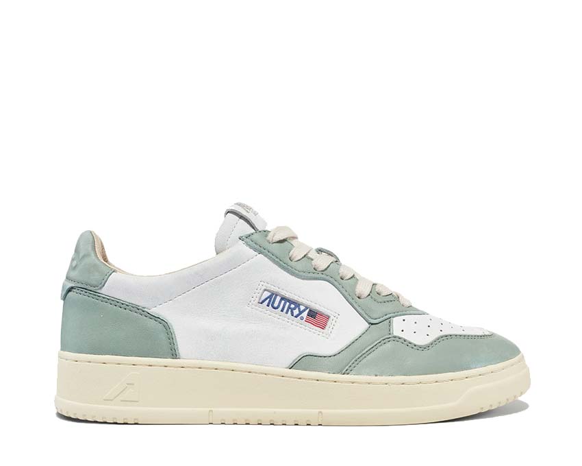 Autry Medalist Low Goat / Wash White - Military AULMGH05