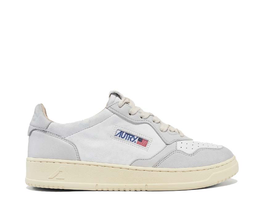 Autry Medalist Low Goat Wash White/Vapor — zapatilla hombre cuero nude lavado