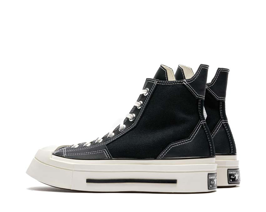 Converse Chuck 70 De Luxe Squared Hi Black semelle — plateforme carrée