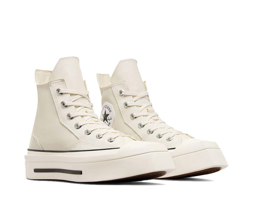 Converse Chuck 70 De Luxe Squared Hi Khaki Off White vista lateral — bicolor