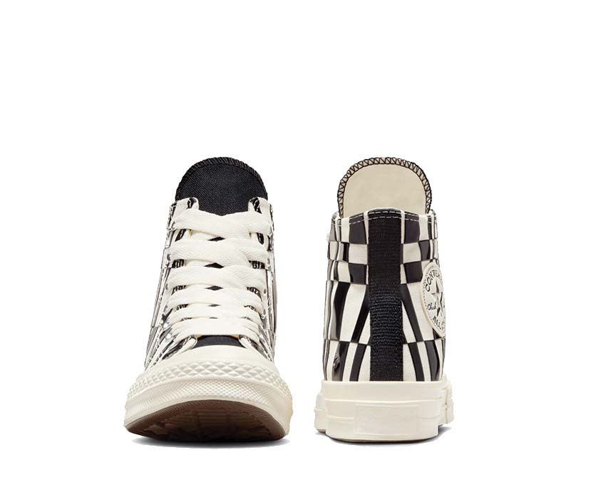 Converse Chuck 70 Hi Checkered Egret/Black suela — suela vulcanizada blanca reforzada