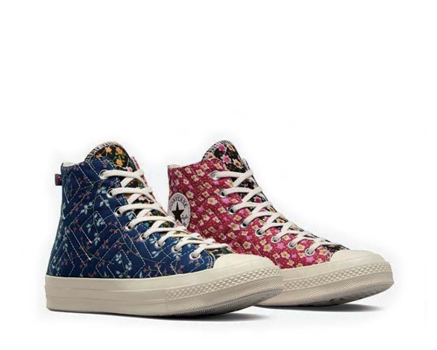Converse Chuck 70 Hi Black Red Blue vista lateral — lona alta colorida