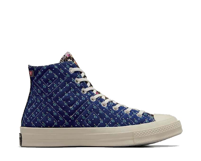 Converse Chuck 70 Hi Black Red Blue — zapatilla mujer lona tricolor
