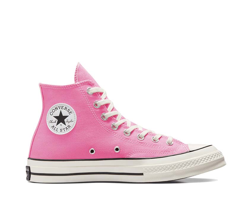 Converse Chuck 70 Hi Pink/Egret/Black sole — black contrasting vulcanized sole