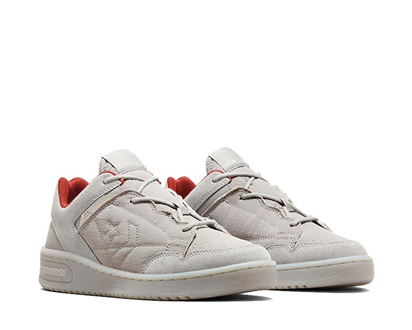 Converse Weapon OX Flint Gray/Bossa vista lateral — Weapon cuero caña baja