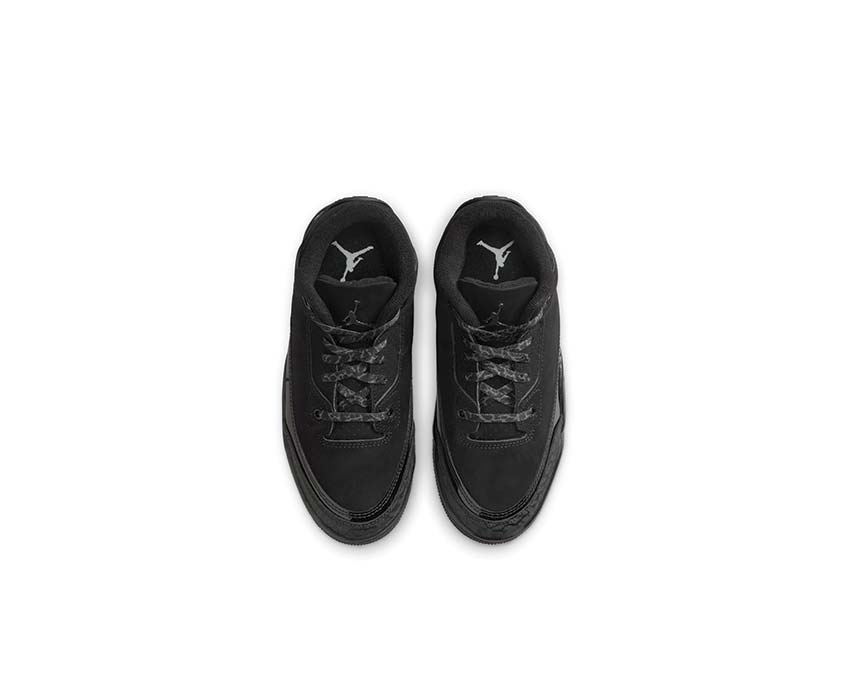 Jordan 3 Retro Black Cat PS arrière — vue arrière Jordan 3 PS tout noir