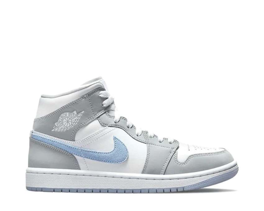 Jordan Jordan 1 Mid White Aluminium Wolf Grey — sneaker femme blanc gris