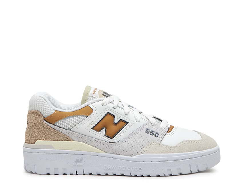 New Balance 550 W Cream Brown — sneaker mujer baloncesto vintage cupsole