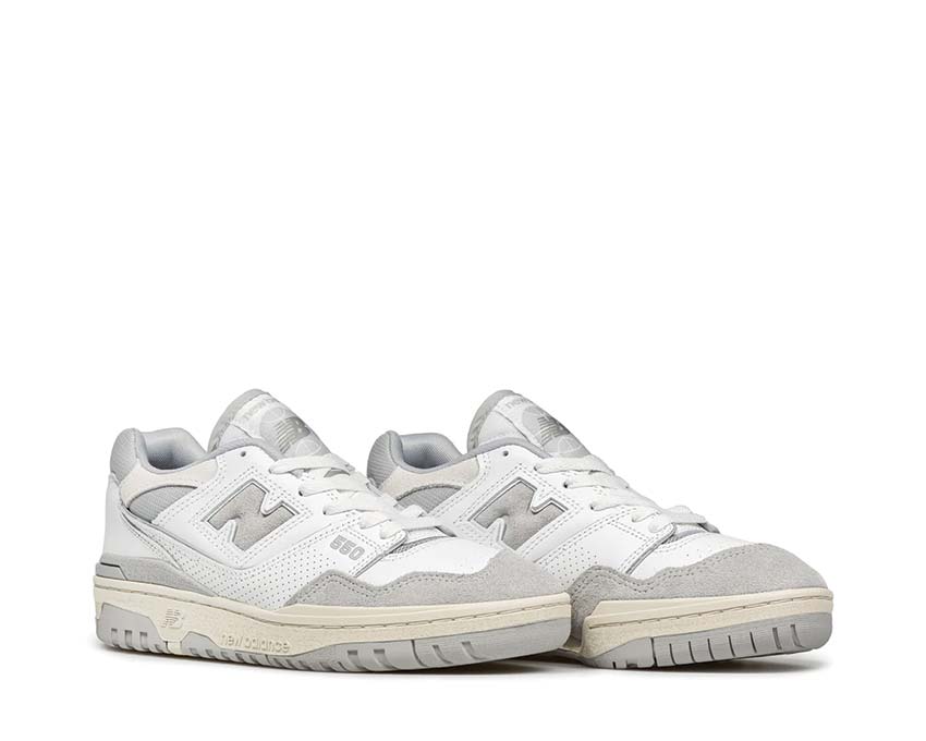side view — New Balance 550 white grey thick cupsole