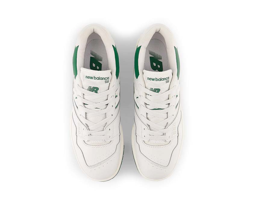 New Balance 550 White Green suela — cupsole vintage