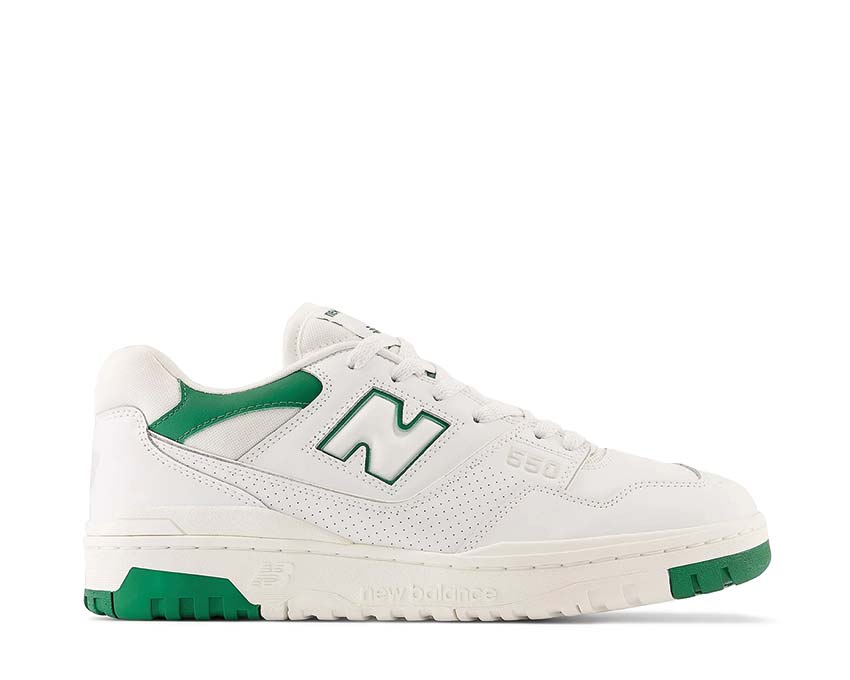 New Balance 550 White Green — sneaker hombre baloncesto vintage cupsole