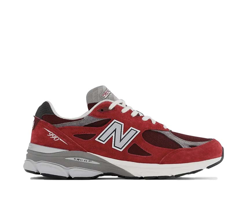 New Balance 990 Made in USA Scarlet — sneaker homme ENCAP mesh suède