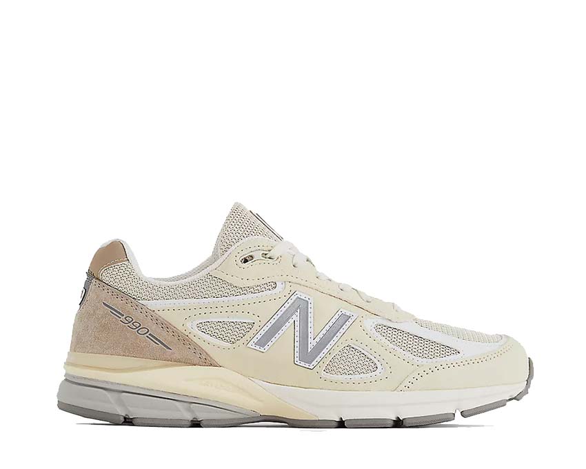 New Balance 990v4 Made in USA Limestone — unisex sneaker mesh and suede