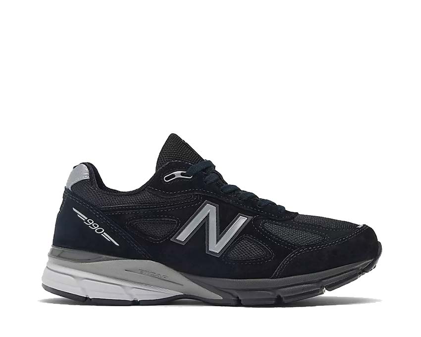 New Balance 990v4 Made in USA Black — men's sneaker mesh and suede