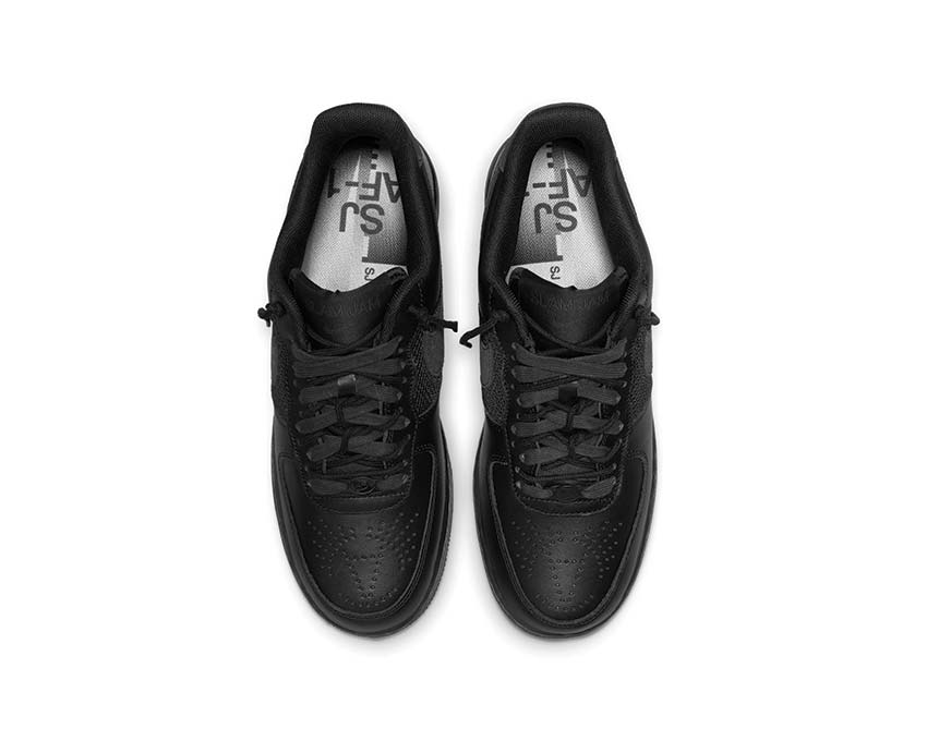 Nike x Slam Jam Air Force 1 Low SP Black détail — détail Slam Jam brodé