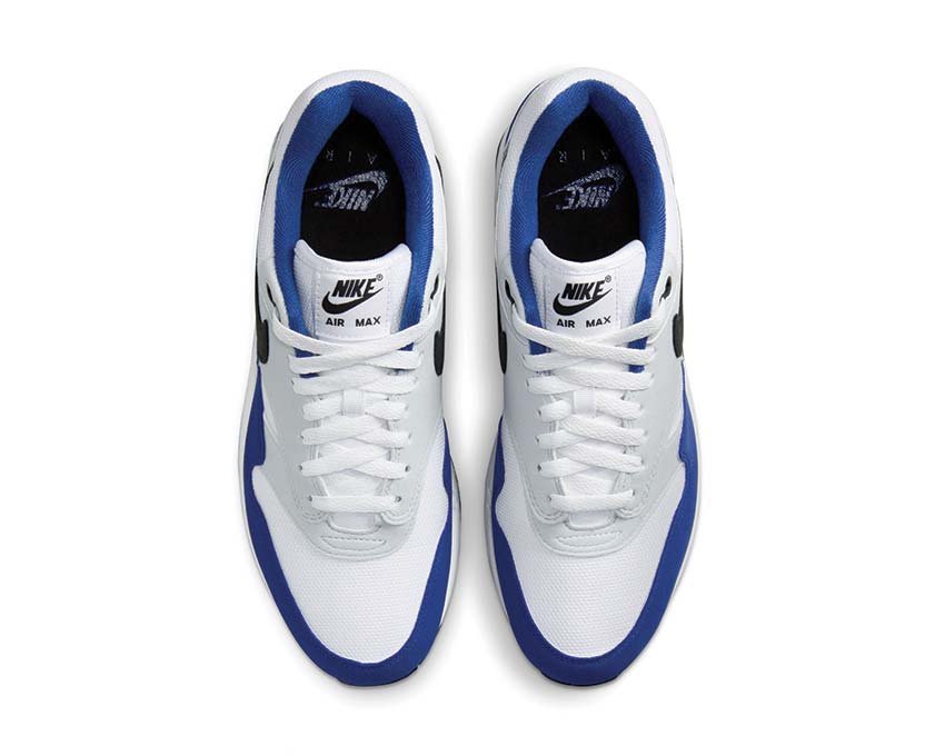 Nike Air Max 1 White Black detail — two-tone leather and mesh upper