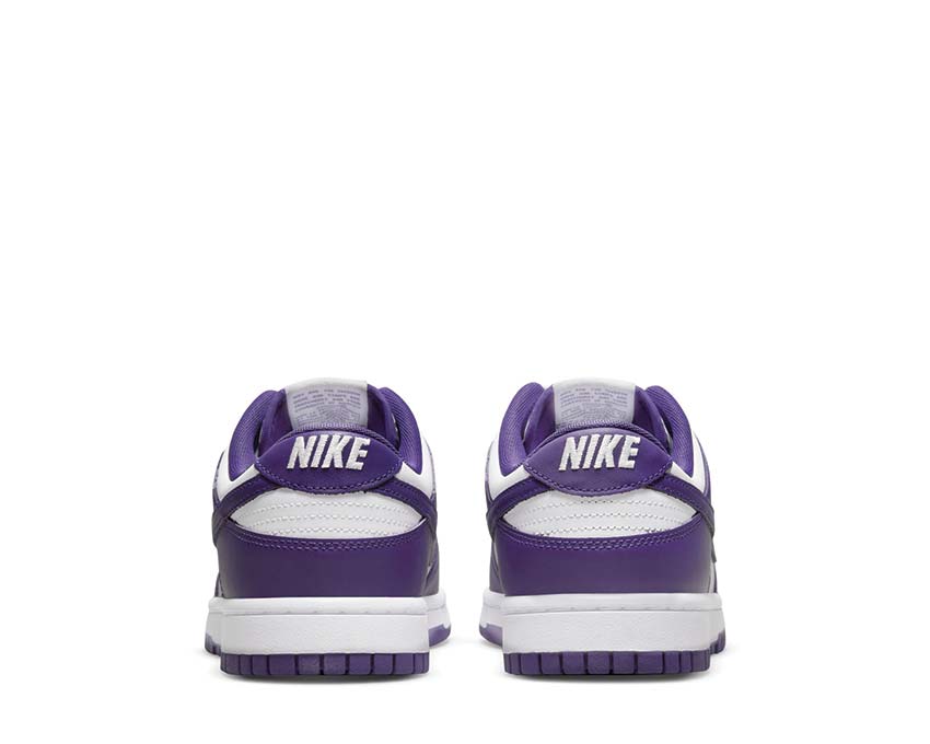Nike Dunk Low Retro White Court Purple Orange suela — suela de goma naranja