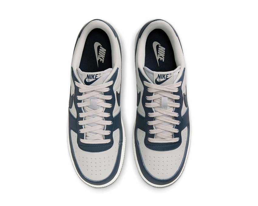 Nike Terminator Low Granite detalle — cuero Dark Obsidian y Sail