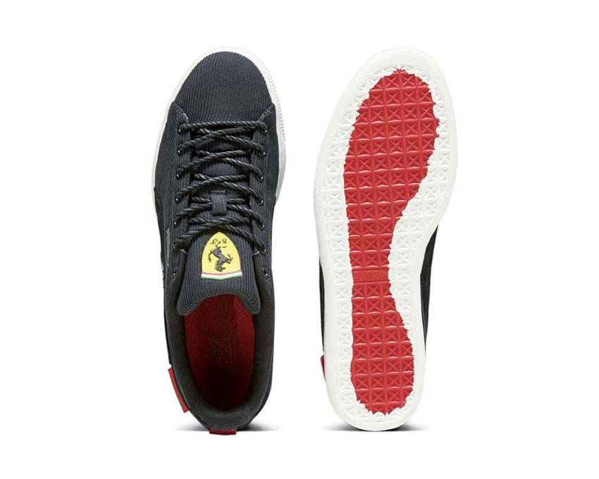 Puma Ferrari Clyde GC Black White suela — cupsole Ferrari