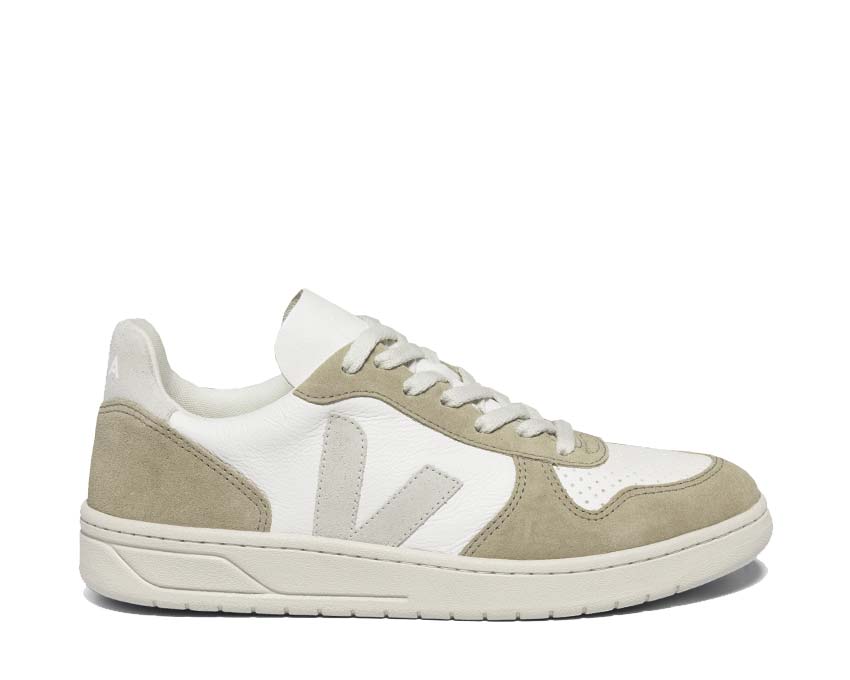 Veja V-10 Extra White/Sahara — zapatilla mujer cuero sin cromo