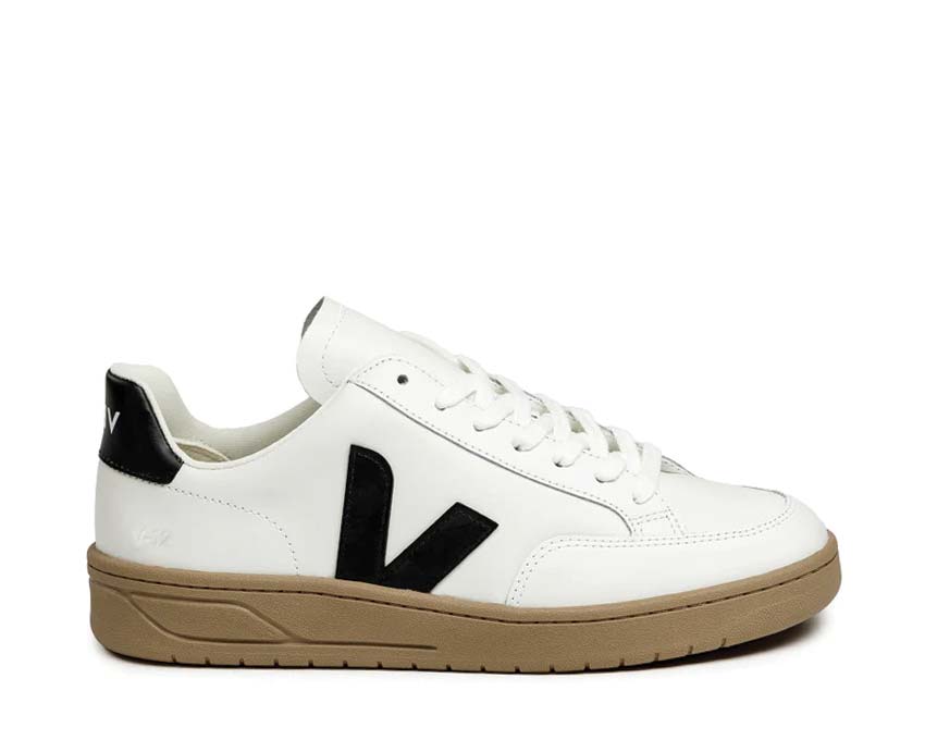 Veja V-12 Extra White/Black — men's sneaker eco-friendly leather