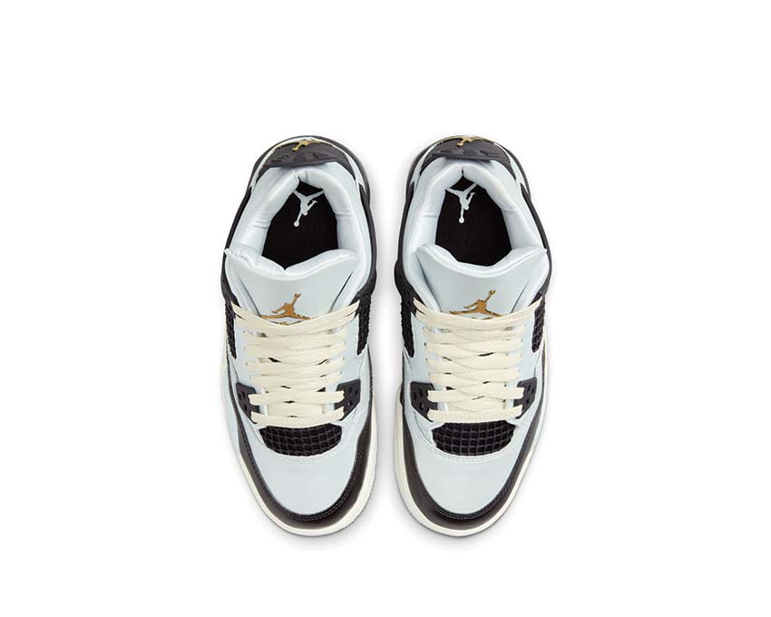 Air Jordan 4 Retro GS Pure Platinum Gold — Rückansicht Kinder Jordan 4