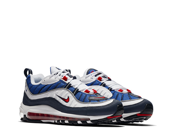 Nike Air Max 98 OG Gundam vista lateral — upper de mesh y cuero