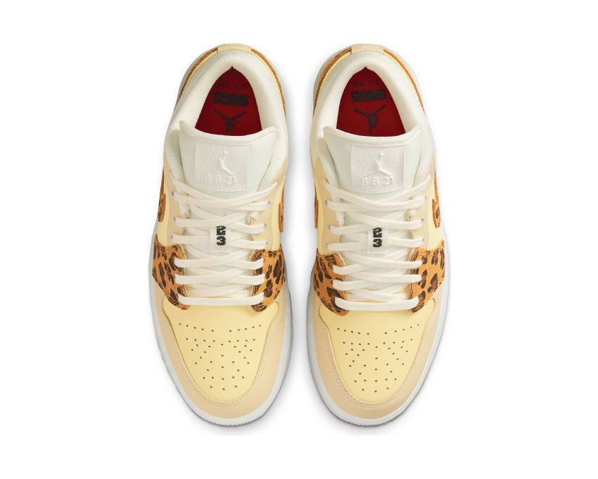 Jordan Air Jordan 1 Low Lemon Drop Wheat detalle — caña cuero amarillo limón