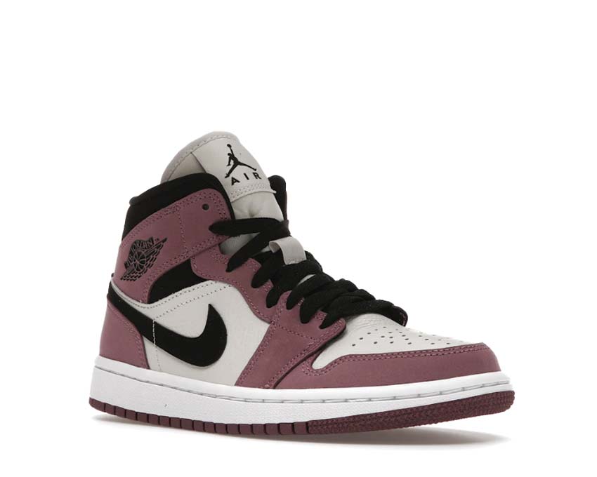 Air Jordan 1 Mid SE Light Mulberry vista lateral — cuero violeta mulberry Mid SE