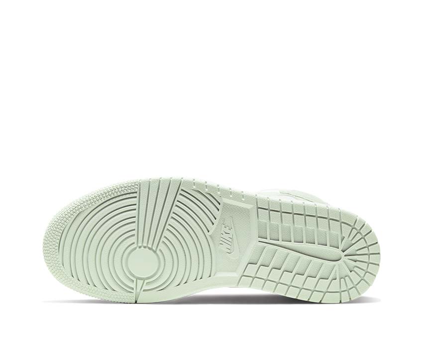 Jordan Air Jordan 1 Mid W White Spruce Aura — vue arrière cuir blanc multicolore