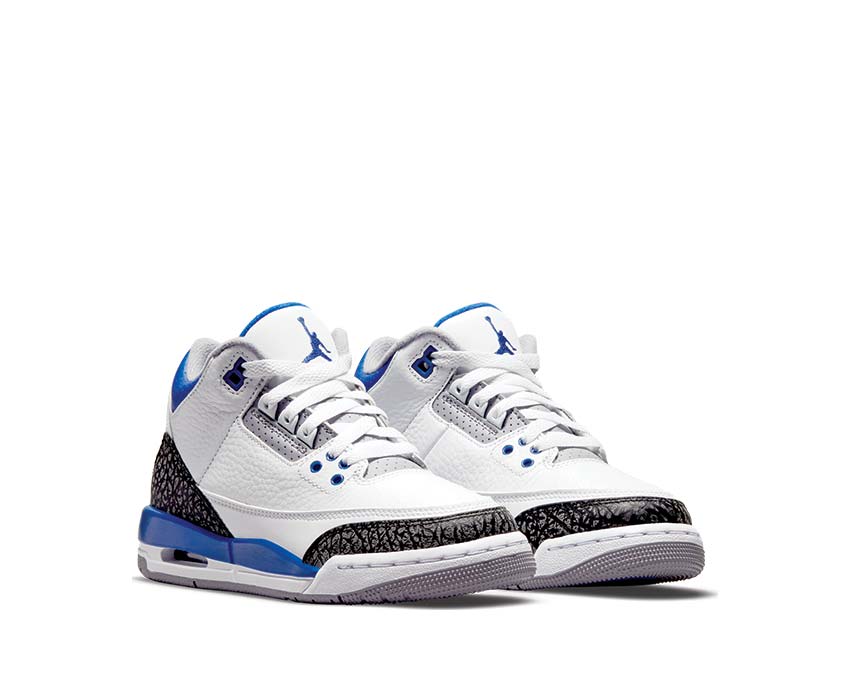  Air Jordan 3 Retro GS White / Racer Blue - Black - Cement Grey 398614-145