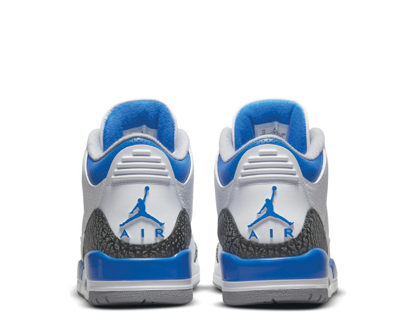 Jordan Air Jordan 3 Retro White Racer Blue sole — visible Air sole