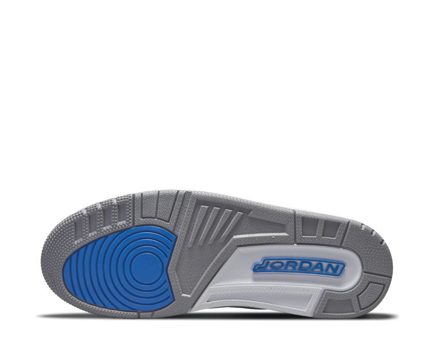 Jordan Air Jordan 3 Retro White Racer Blue — front view unisex