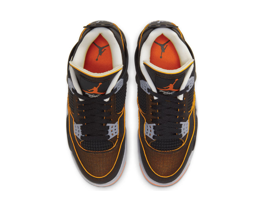 Jordan Air Jordan 4 Retro SE W Starfish Sail Black Starfish LT Smoke Grey detalle — cuero Starfish naranja