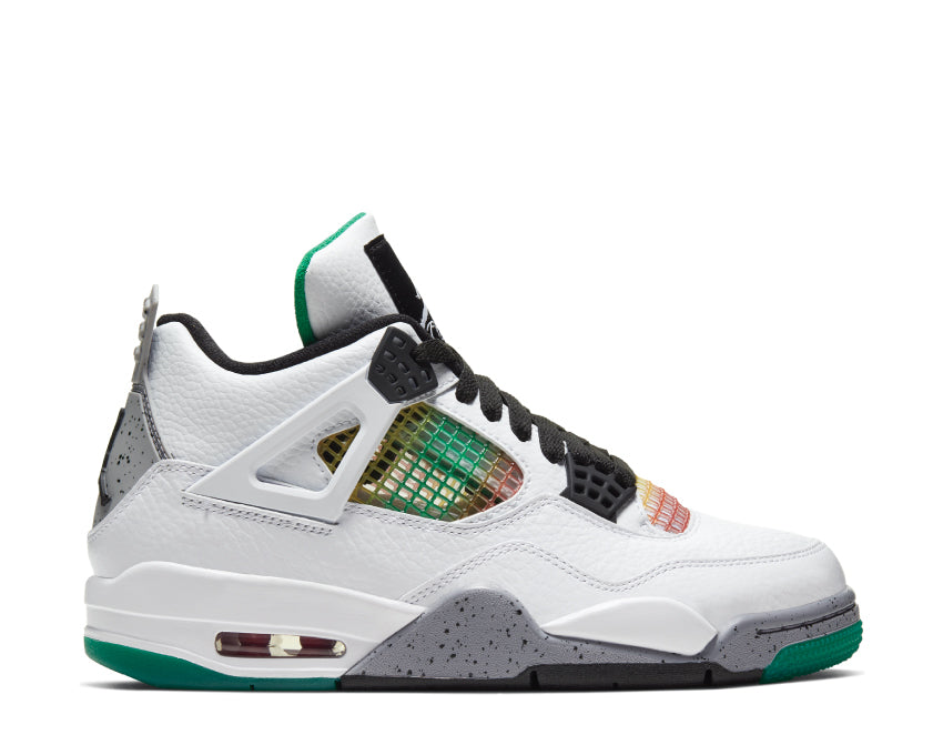 Air Jordan 4 Retro White / Black - University Red - Lucid Green AQ9129-100