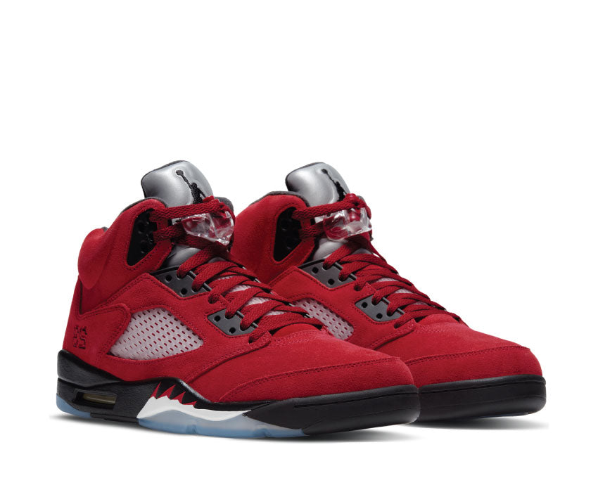 Jordan Air Jordan 5 Retro Varsity Red vista lateral — mesh y ante