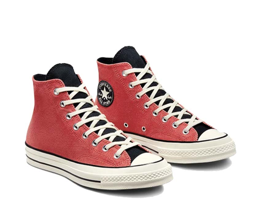 Converse Chuck 70 Hi Rhubarb Pie vista lateral — lona colorida caña alta original