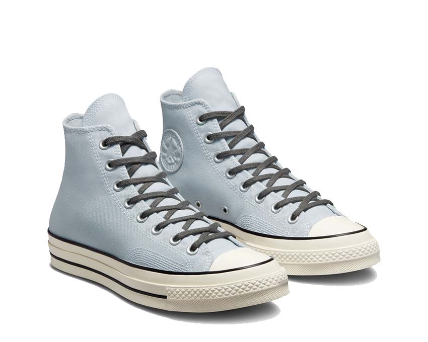 Converse Chuck 70 Hi Ghosted/Cyber Green vue latérale — bicolore gris et vert électrique