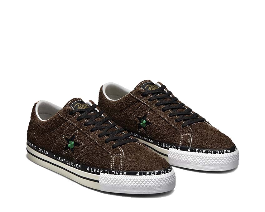 Converse x Patta One Star Pro Java/Burnt Olive side view — suede olive and star logo