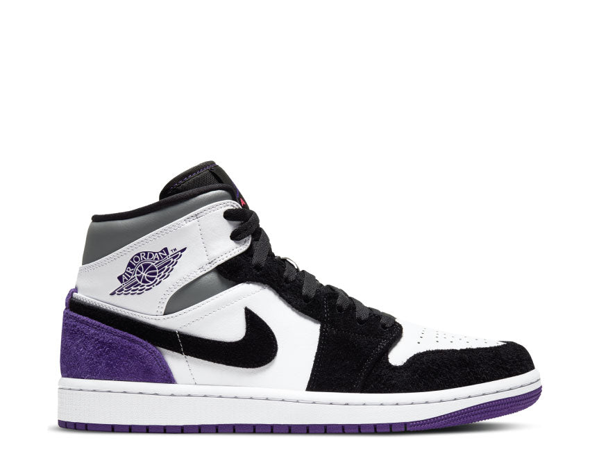  Jordan 1 Mid SE White / Black - Light Solar Flare Heater - Varsity Purple 852542 105