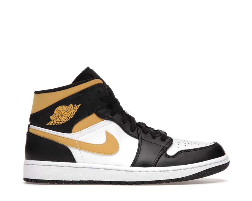 Jordan Air Jordan 1 Mid White Black Pollen — men's sneaker yellow pollen