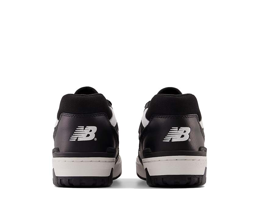 New Balance 550 Noir/Blanc semelle — semelle blanche épaisse rétro court