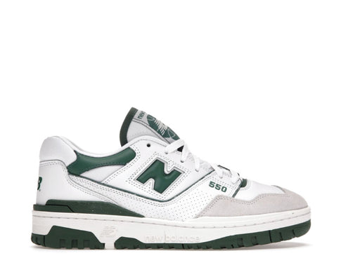 New Balance 550 Blanc/Vert — sneaker homme basketball vintage cupsole cuir