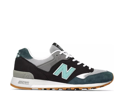 New Balance 577 Negro/Gris/Verde — zapatilla hombre made in England cuero premium